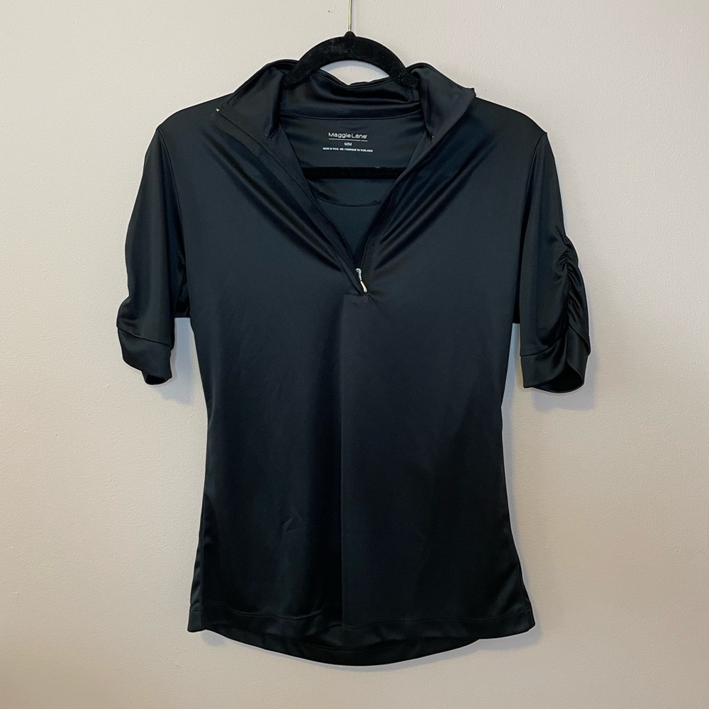 Maggie Lane Golf Half-Zip Short Sleeve Top